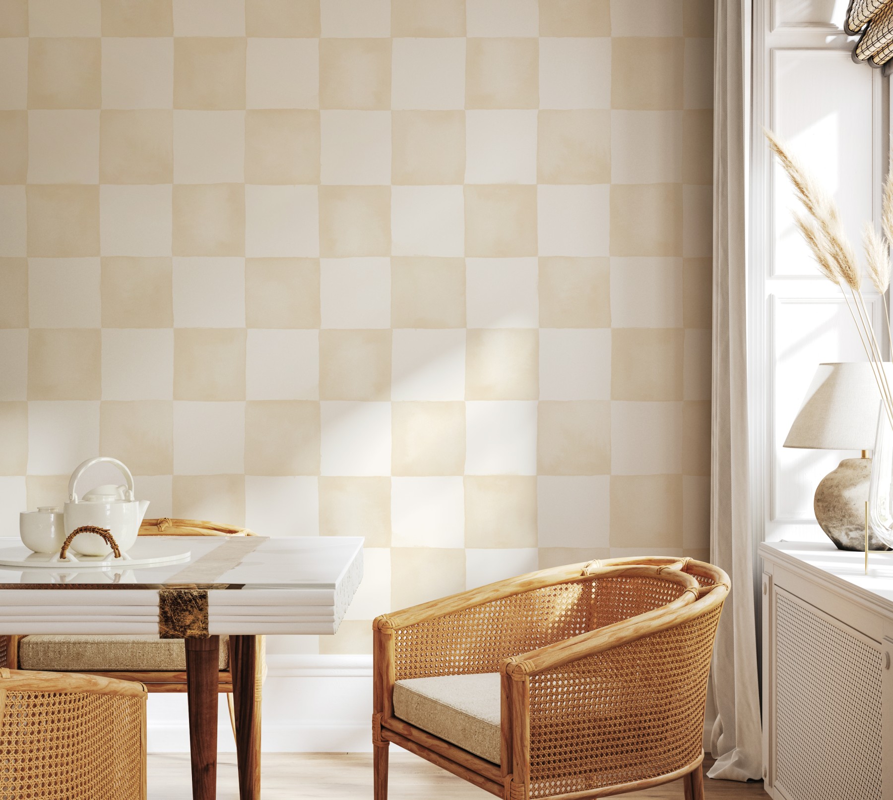 CheckerWatercolour-Sand-01