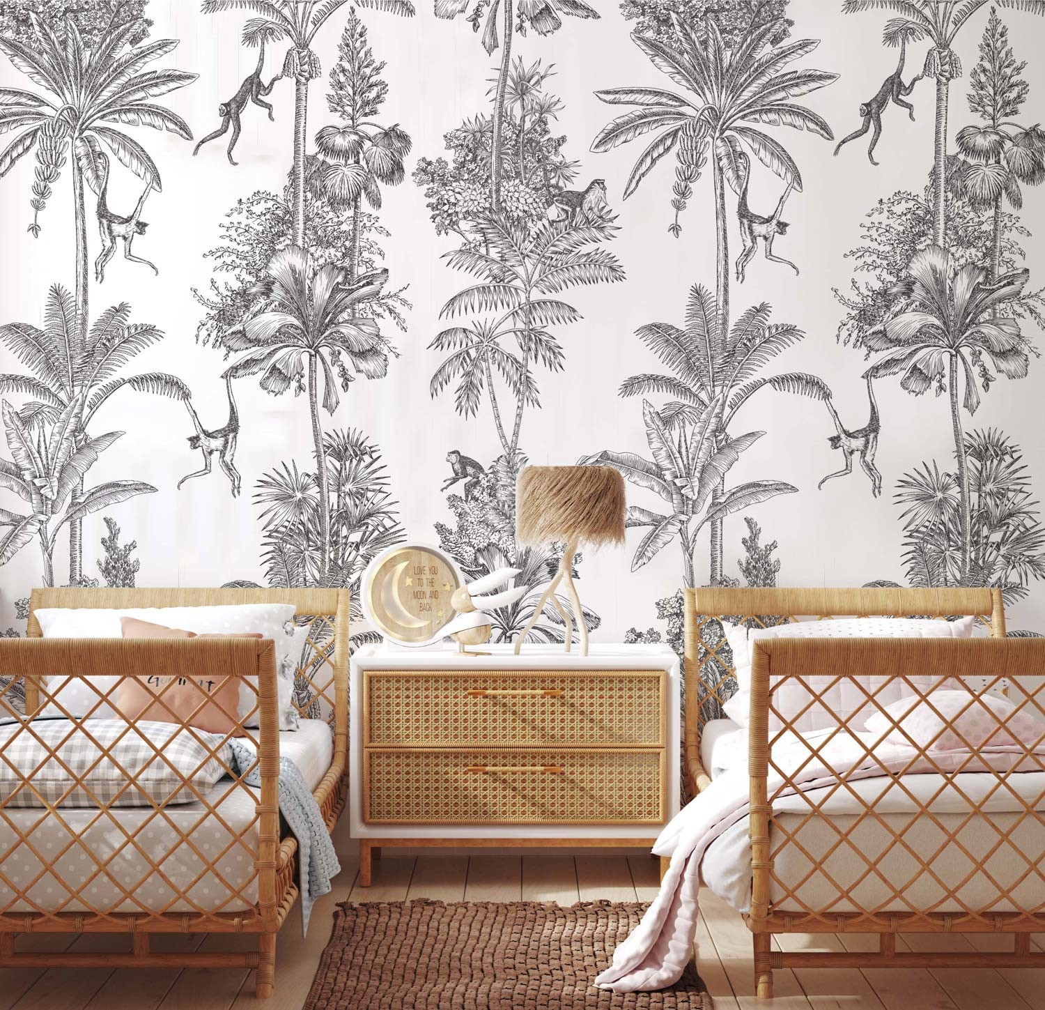 Monkey Business - Charcoal Wallpaper | Grafico Melbourne