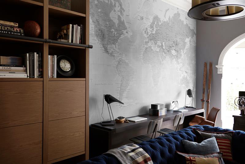 Detailed World Map - Black & White Wallpaper | Grafico Melbourne